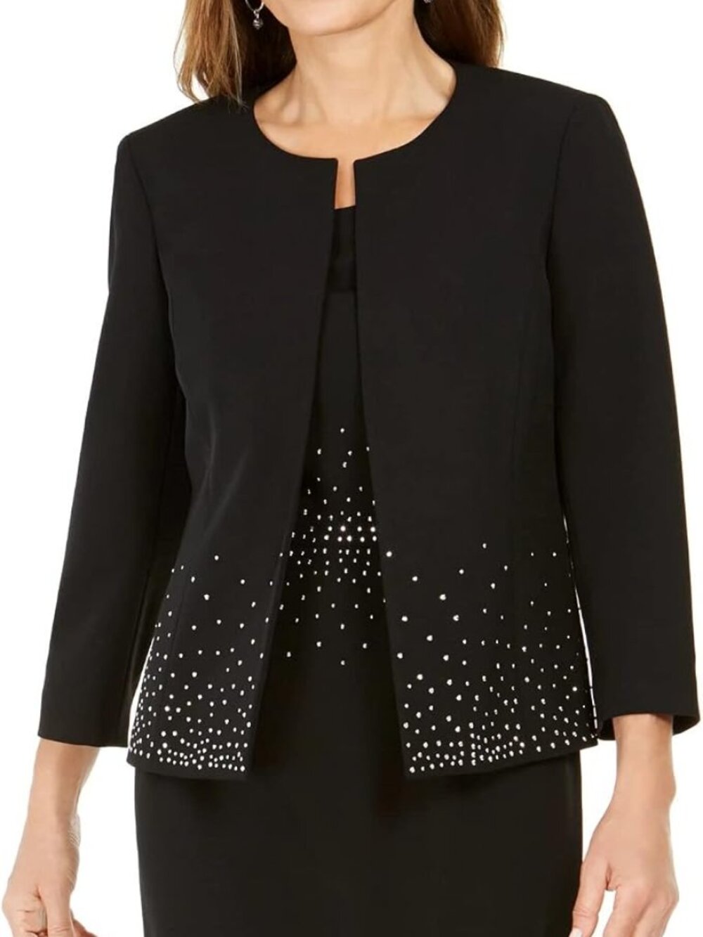 Kasper, 2 Piece Dress, Size 16 with fly away jacket & cropped sleeves